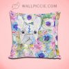 Abstract French Bulldog Floral Decorative Pillow Cover