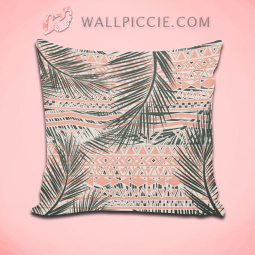 Aztec Tropical Palm Tree Pattern Fabric Decorative Throw Pillow Cover