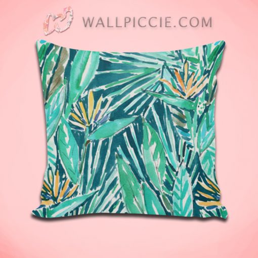 BIRDS OF PARADISE Tropical Watercolor Decorative Pillow Cover