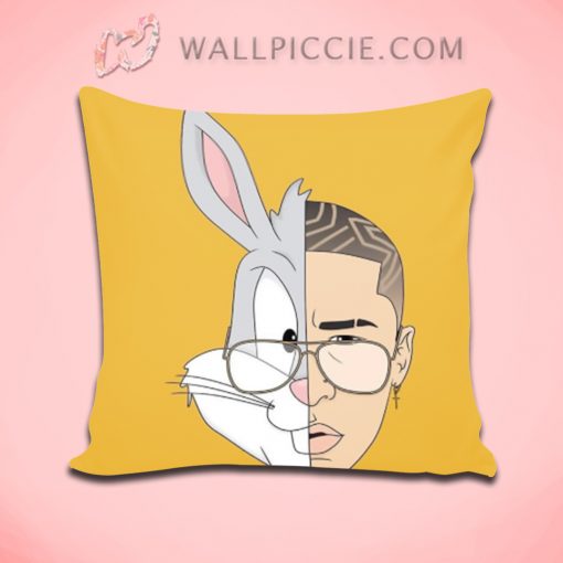 Bad Bunny Rapper Throw Pillow Cover