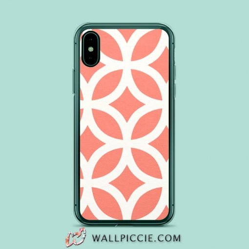 Coral Geometric Pattern iPhone Xr Case