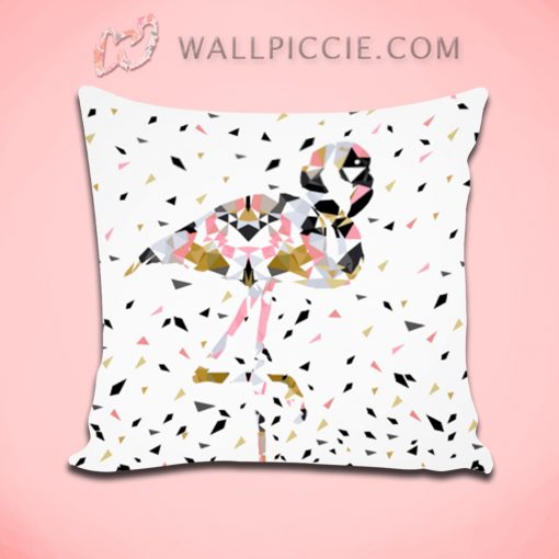 Cute Geometric Flamingo Abstract Decorative Pillow Cover