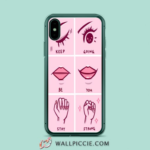 Cute Girly Stay Strong Quote iPhone Xr Case