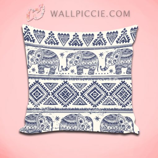 Ethnic Elephant Tribal Pattern Decorative Throw Pillow Cover