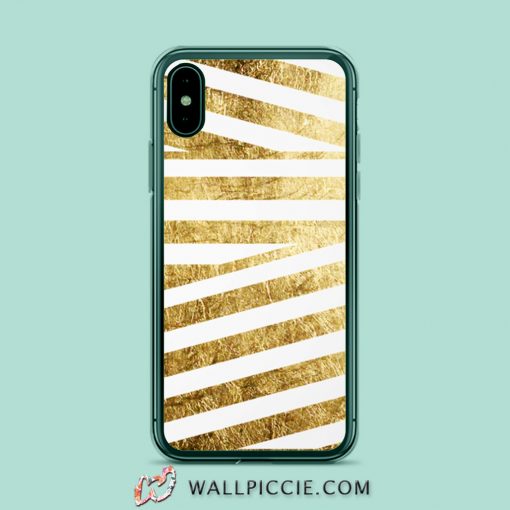 Faux Gold foil Geometric Stripes iPhone Xr Case