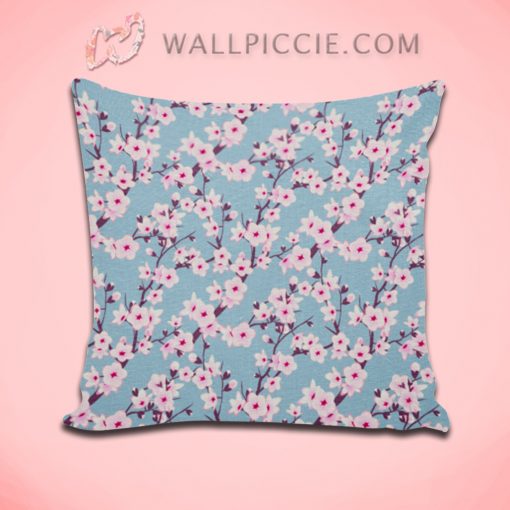 Floral Cherry Blossoms Decorative Pillow Cover