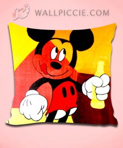 Funny Mickey Mouse Drink Coke Decorative Pillow Cover