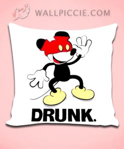 Funny Mickey Mouse Drunk Decorative Pillow Cover
