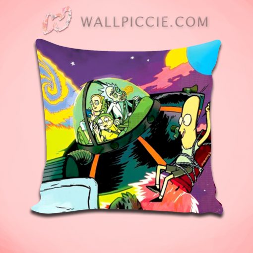 Funny Rick Morty In Space Decorative Pillow Cover