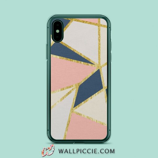 Girly Geometric Triangles Faux iPhone Xr Case
