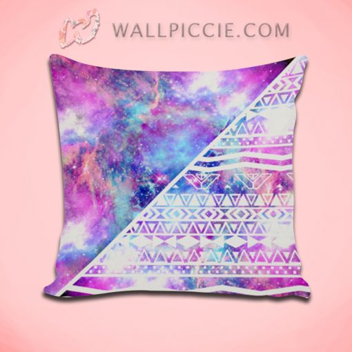 Girly Purple Pink Nebula Space Decorative Throw Pillow Cover
