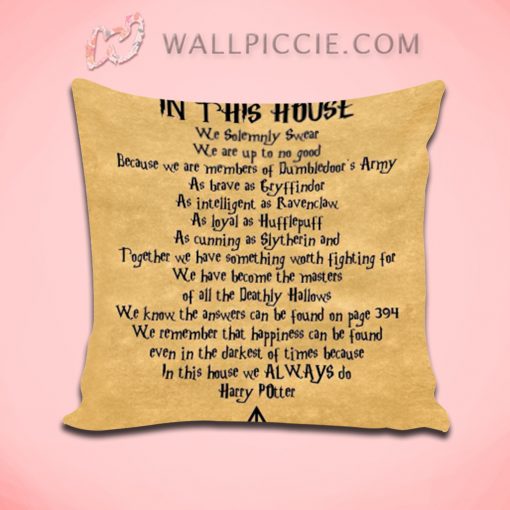 Harry Potter In This House Quote Decorative Pillow Cover