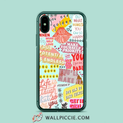 Inspirational Girly Quote Collage iPhone Xr Case