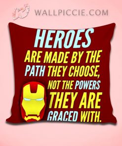 Iron Man Saying About Heroes Decorative Pillow Cover