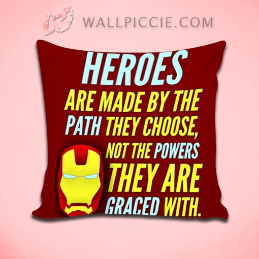 Iron Man Saying About Heroes Decorative Pillow Cover