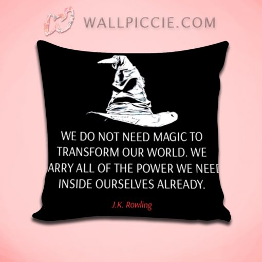 JK Rowling Quote Decorative Pillow Cover
