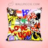 Love You Minnie Mouser Pop Art Decorative Pillow Cover