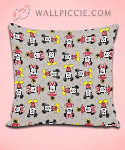 Mickey And Minnie Mouse Pattern Decorative Pillow Cover