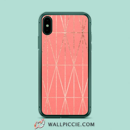Modern Geometric Triangles Faux iPhone Xr Case