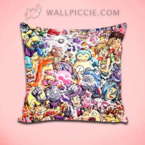 Pokemon All Character Painting Decorative Pillow Cover