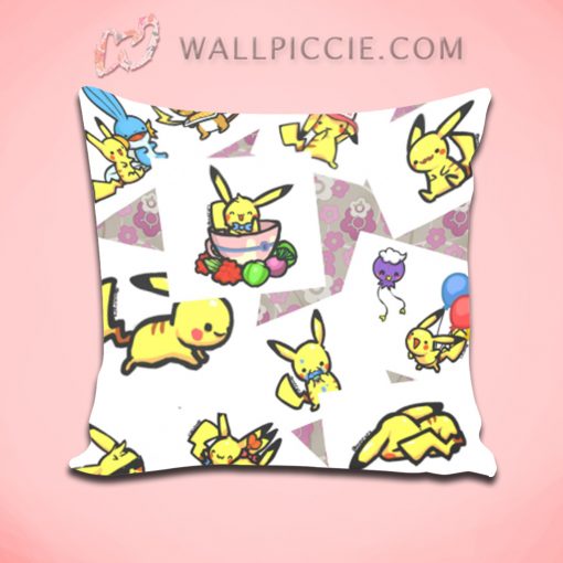Pokemon Pikachu Collage Throw Pillow Cover