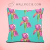 Purple Pink Iris Turquoise Decorative Pillow Cover