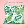 Retro Chic Tropical Green Palm Leaves Decorative Pillow Cover