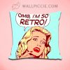 Retro Girl Pop Art Decorative Pillow Cover