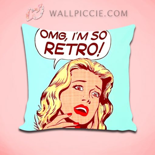 Retro Girl Pop Art Decorative Pillow Cover