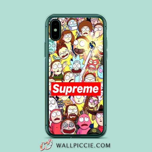 Rick Morty Supreme Hypebeast Collage iPhone Xr Case