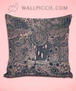 Rose Gold Dreamcatcher Floral Doodles Decorative Pillow Cover