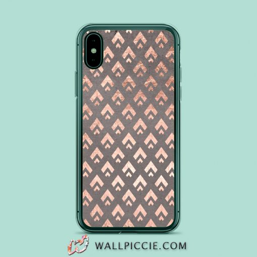 Rose Gold Triangles Chevron iPhone Xr Case