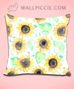 Summer Sunflower Watercolor Decorative Pillow Cover