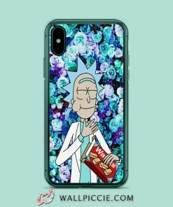 Tiny Rick Morty Floral iPhone Xr Case
