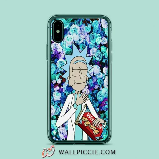 Tiny Rick Morty Floral iPhone Xr Case