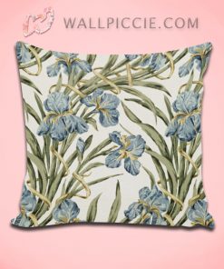 Vintage Art Nouveau Floral Iris pattern Decorative Pillow Cover