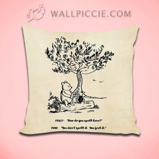 Winnie the Pooh Love Quote Decorative Pillow Cover