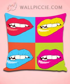 Woman Sexy Lips Pop Art Decorative Pillow Cover
