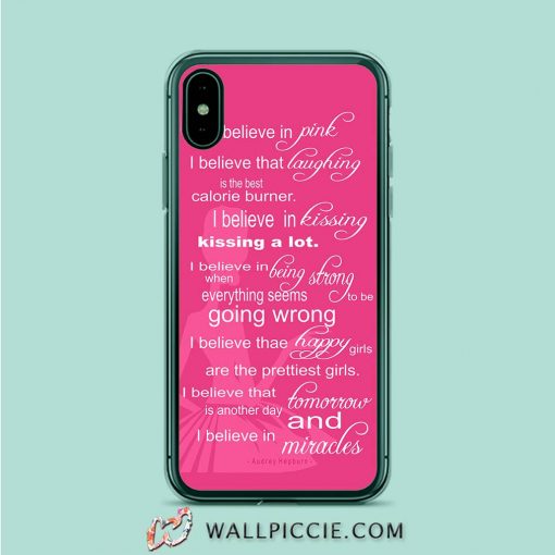 Audrey Hepburn Quote Pink iPhone XR Case