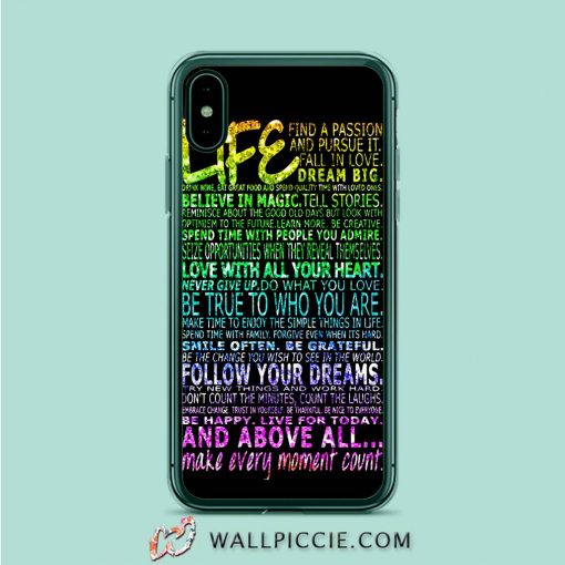 Life Quote Rainbow iPhone XR Case
