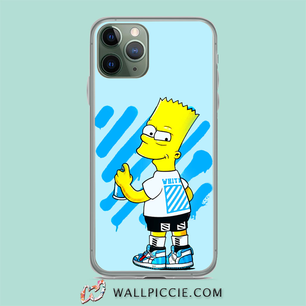 Bart Simpson Off White Collabs Iphone 11 Case Custom Phone Cases