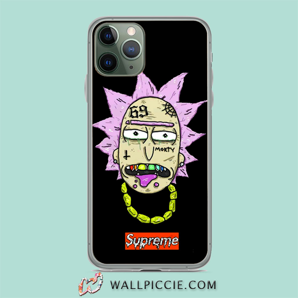 Funny Rick Morty X Supreme X 6ix9ine IPhone 11 Case - Custom Phone